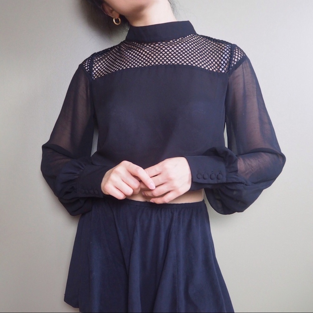 Sexy Mesh Lace Blouse